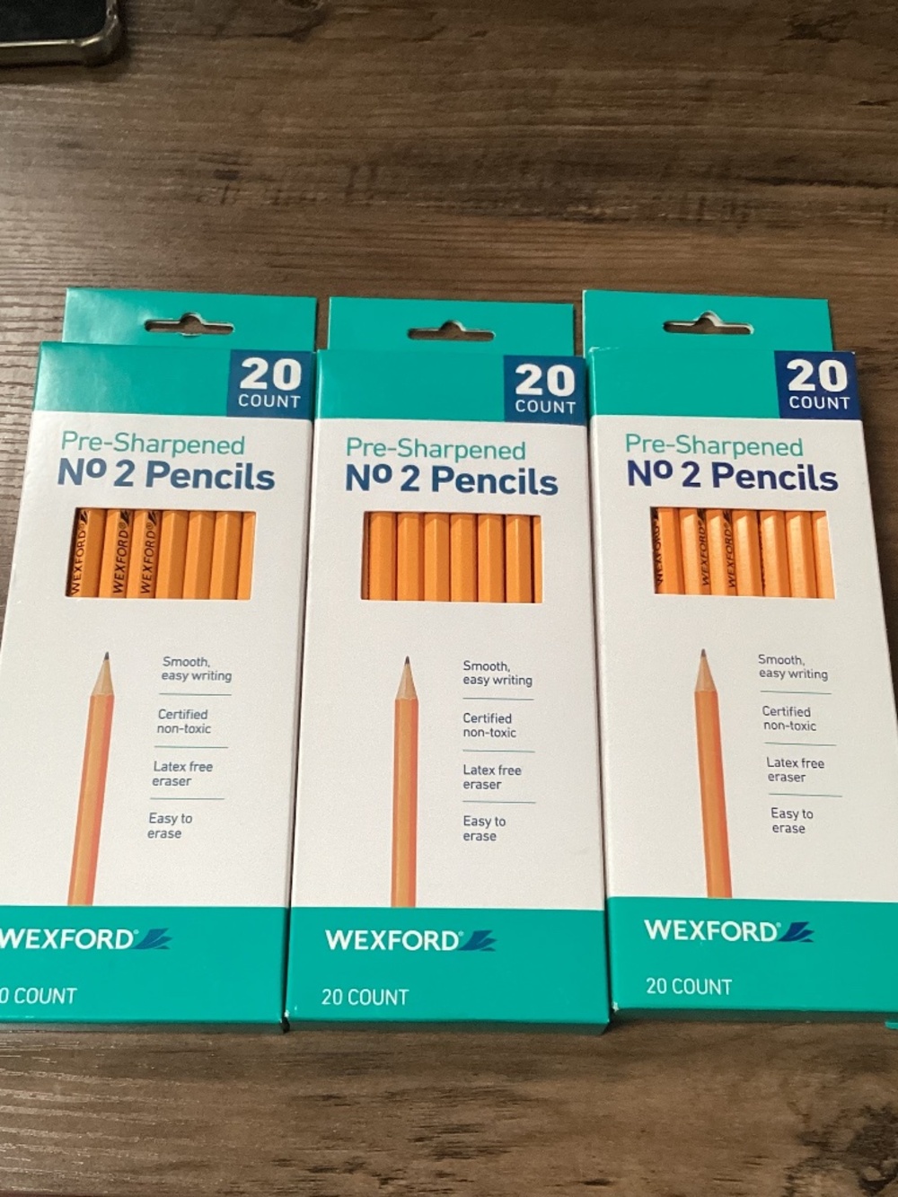 Wexford No. 2 pre-sharpened pencils bundle New 3-pack Total 60 pencils